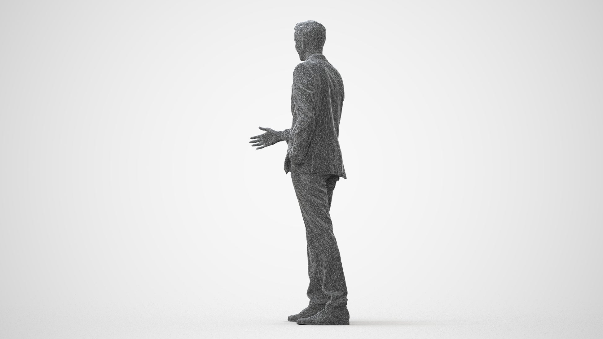realistic 3D human man business, archviz people FBX OBJ for Blender, square thumbnail