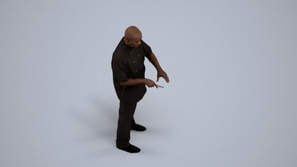 3D scanned man hospitality, photorealistic archviz people for Enscape and SketchUp, back view render