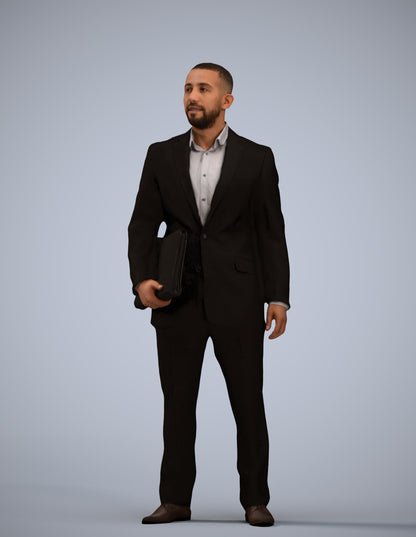 3D people model man business, scanned human for 3ds Max rendering