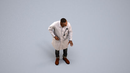 photogrammetry 3D man medical, realistic human model archviz FBX, back view render