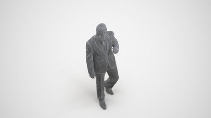scanned 3D man business, photogrammetry people for Enscape and V-Ray, wireframe three-quarter view
