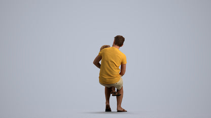 scanned 3D boy casual kids, photogrammetry people for Enscape and V-Ray, front view render