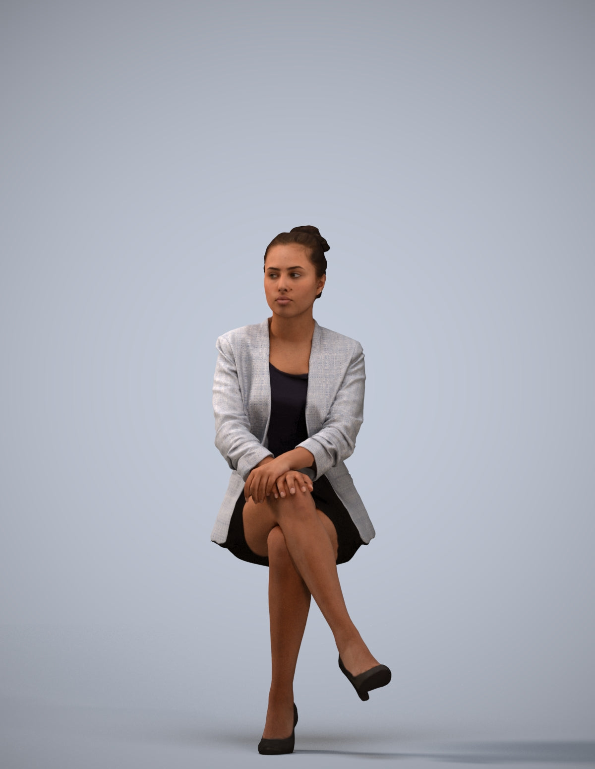 3D scanned woman business, photorealistic archviz people for Enscape and SketchUp