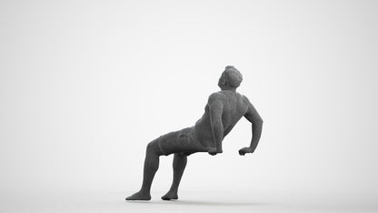 realistic 3D human man pool, archviz people FBX OBJ for Blender, wireframe front view