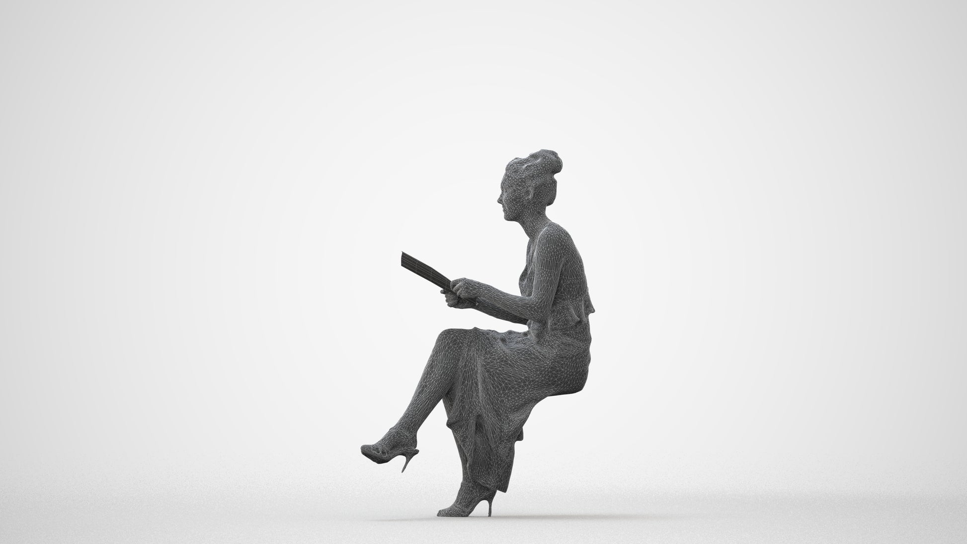 scanned 3D woman formal formalaffairs, photogrammetry people for Enscape and V-Ray, square thumbnail