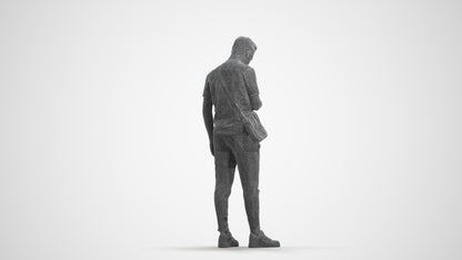 realistic 3D boy casual kids, scanned archviz people for Blender and 3ds Max, wireframe front view