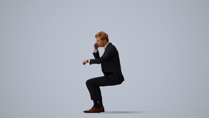photogrammetry 3D man business, realistic human model archviz FBX, three-quarter view render
