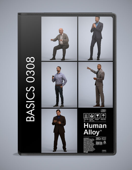 5x realistic 3D people business pack, scanned archviz collection for Blender and 3ds Max