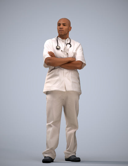 scanned 3D man medical, photogrammetry people for Enscape and V-Ray
