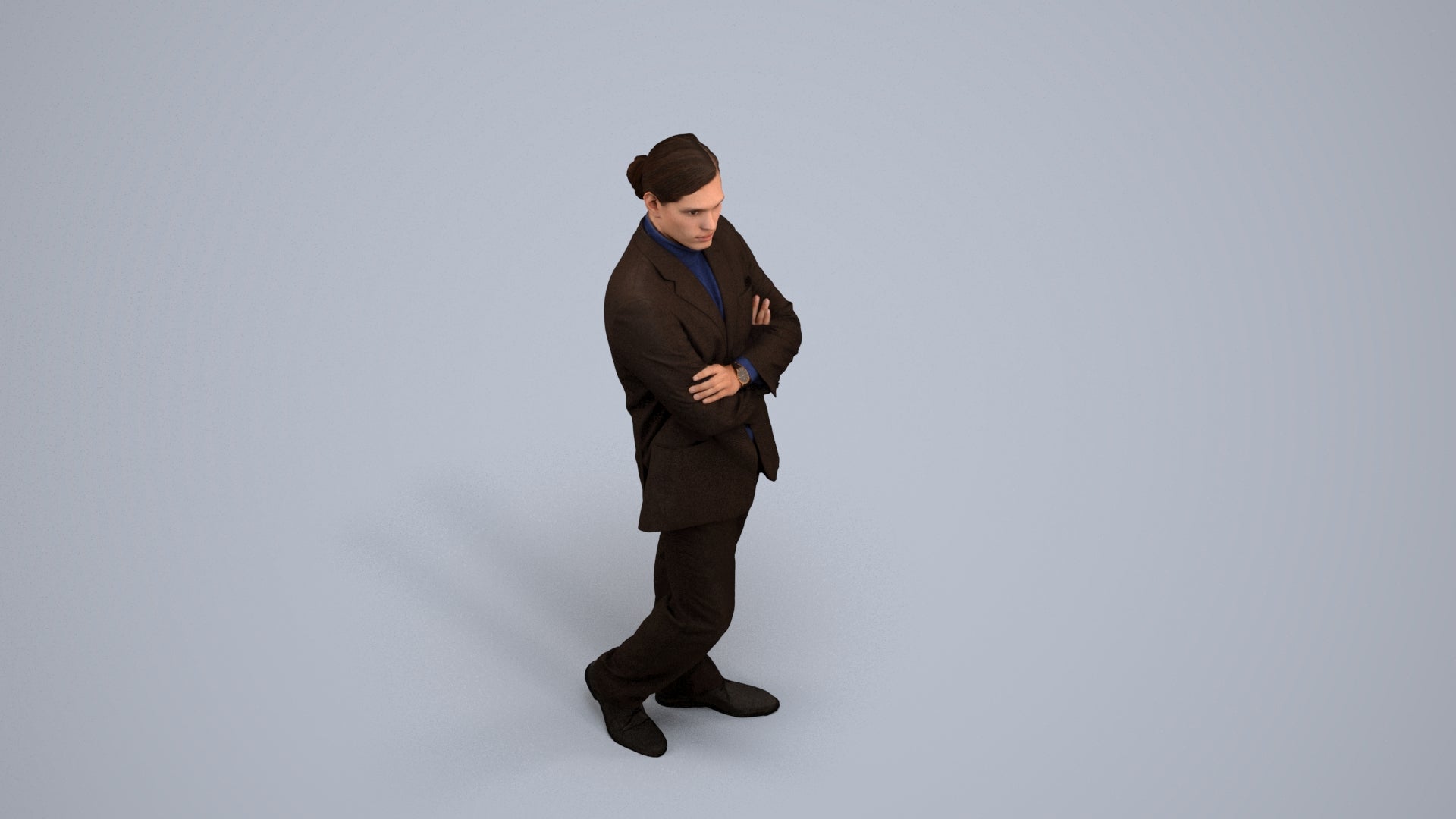 realistic 3D people man business, render-ready for V-Ray and Corona, FBX OBJ, back view render