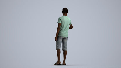 realistic 3D people boy casual kids, render-ready for V-Ray and Corona, FBX OBJ, front view render
