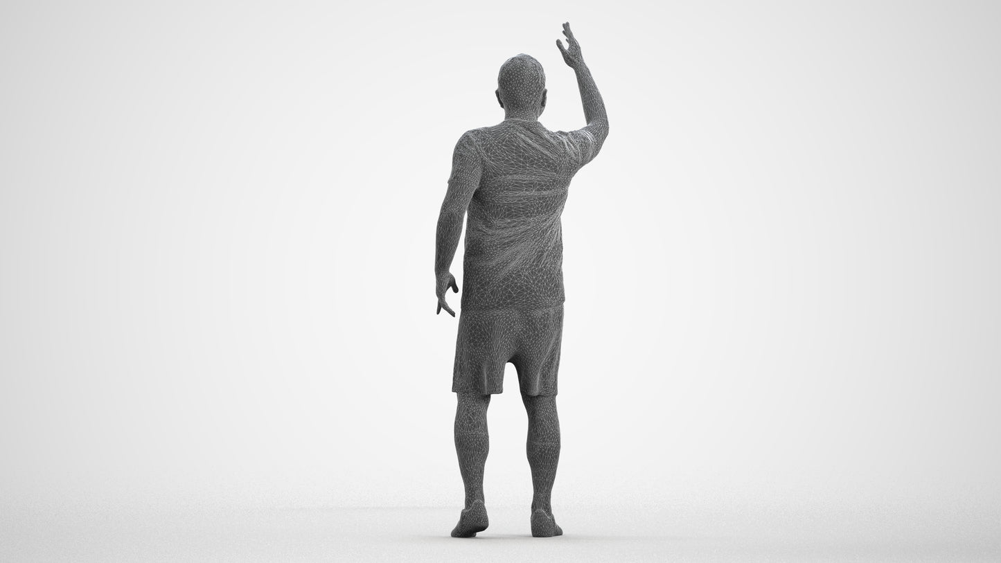 realistic 3D people man sport, render-ready for V-Ray and Corona, FBX OBJ, wireframe front view