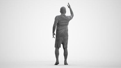 realistic 3D people man sport, render-ready for V-Ray and Corona, FBX OBJ, wireframe front view