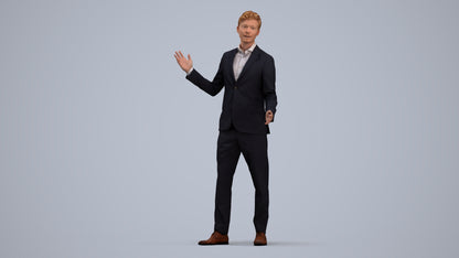 photogrammetry 3D man business, realistic human model archviz FBX, standing pose render