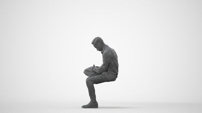 photogrammetry 3D man business sitting, realistic human model archviz FBX, square thumbnail