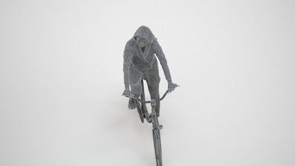 realistic 3D woman business cycling, scanned archviz people for Blender and 3ds Max, wireframe three-quarter view