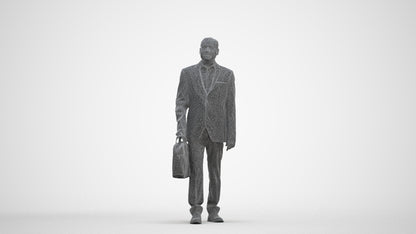 realistic 3D human man business, archviz people FBX OBJ for Blender, three-quarter front view render