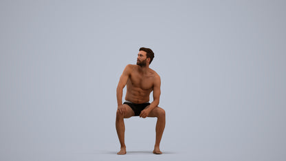 realistic 3D people man pool, render-ready for V-Ray and Corona, FBX OBJ, standing pose render