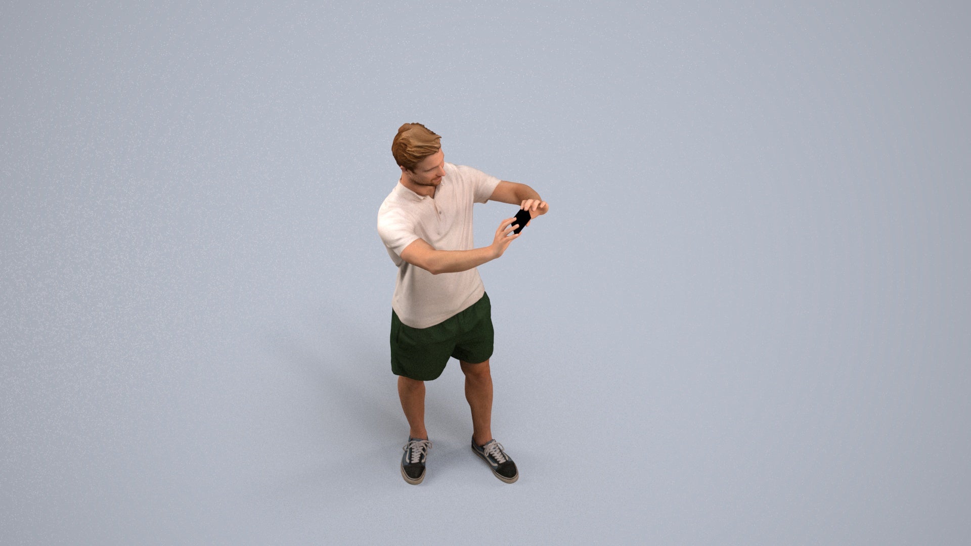 realistic 3D people man casual standing, render-ready for V-Ray and Corona, FBX OBJ, back view render