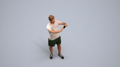 realistic 3D people man casual standing, render-ready for V-Ray and Corona, FBX OBJ, back view render
