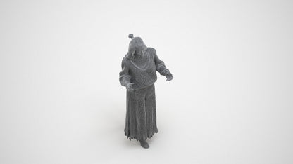 3D scanned woman standing casual, photorealistic archviz people for Enscape and SketchUp, wireframe three-quarter view