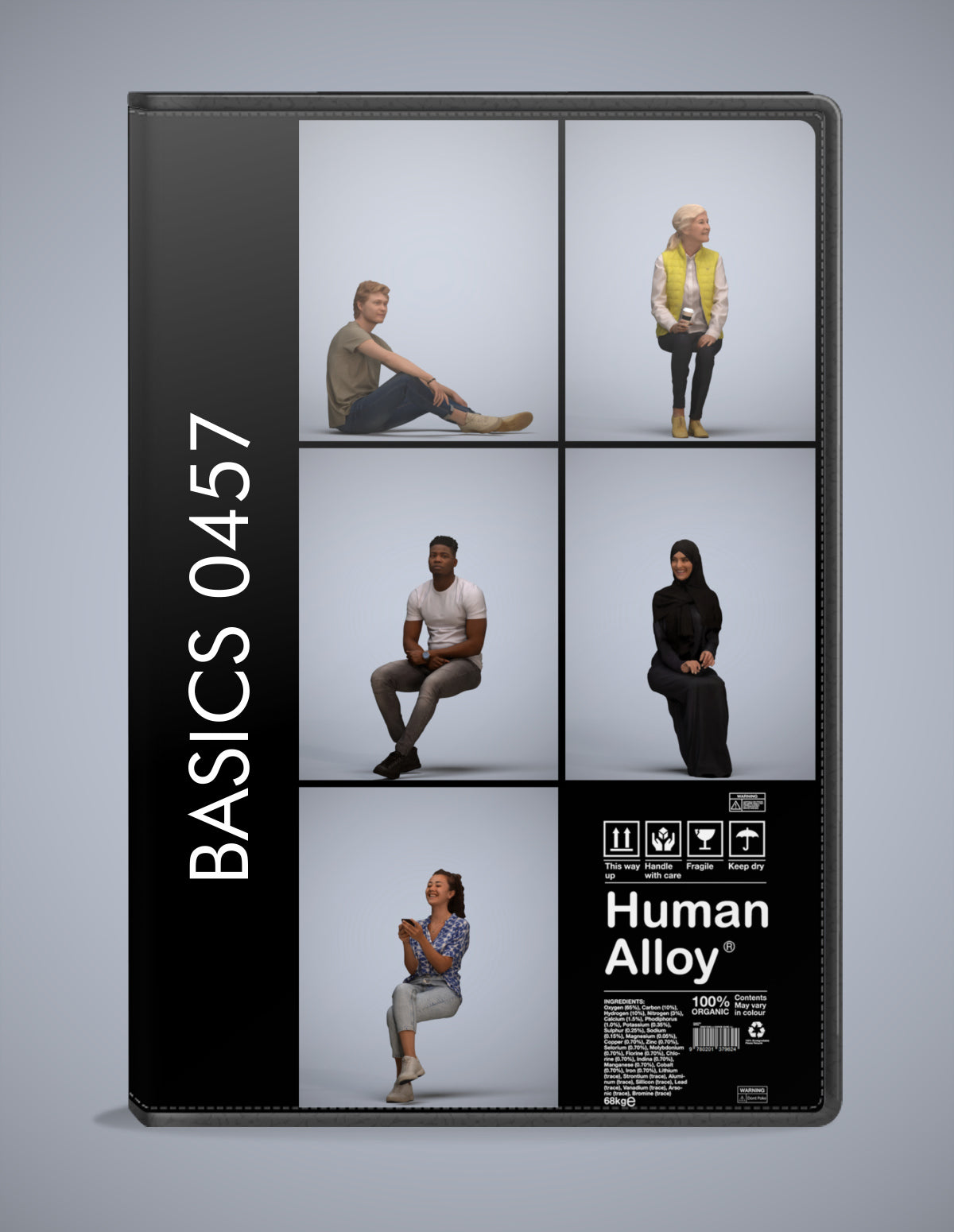 5 3D scanned people sitting, photorealistic archviz pack for Enscape and SketchUp