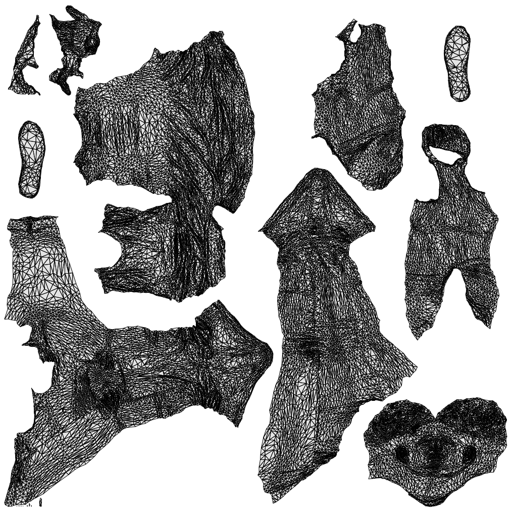 3D scanned man sitting casual, photorealistic archviz people for Enscape and SketchUp, wireframe top-down view