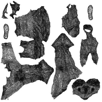 3D scanned man sitting casual, photorealistic archviz people for Enscape and SketchUp, wireframe top-down view