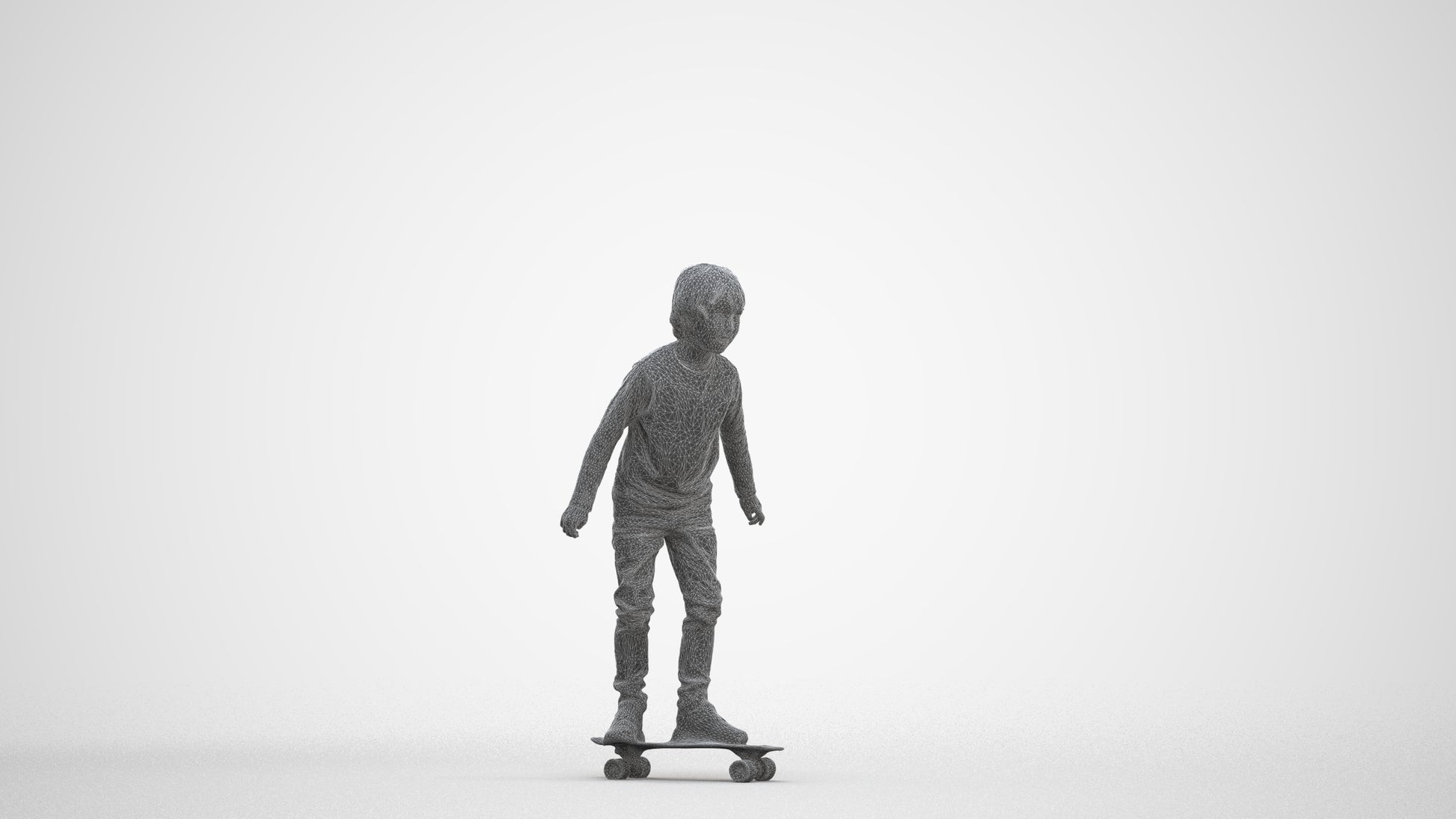 3D scanned boy kids casual, photorealistic archviz people for Enscape and SketchUp, three-quarter front view render