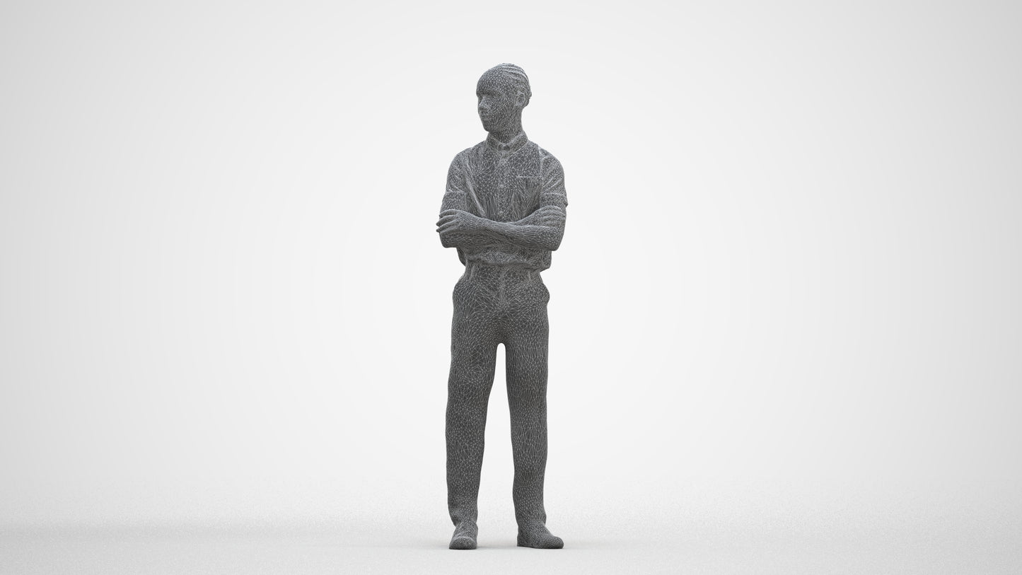 realistic 3D boy hospitality, scanned archviz people for Blender and 3ds Max, three-quarter front view render