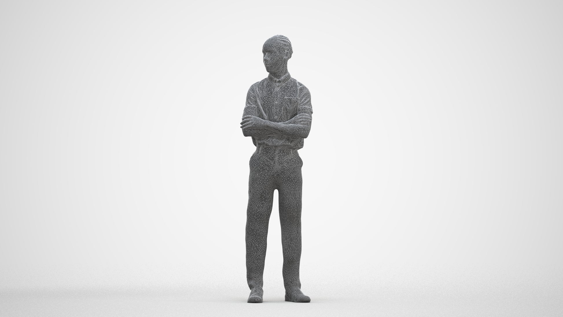 realistic 3D boy hospitality, scanned archviz people for Blender and 3ds Max, three-quarter front view render