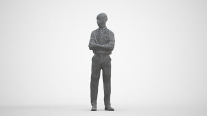 realistic 3D boy hospitality, scanned archviz people for Blender and 3ds Max, three-quarter front view render
