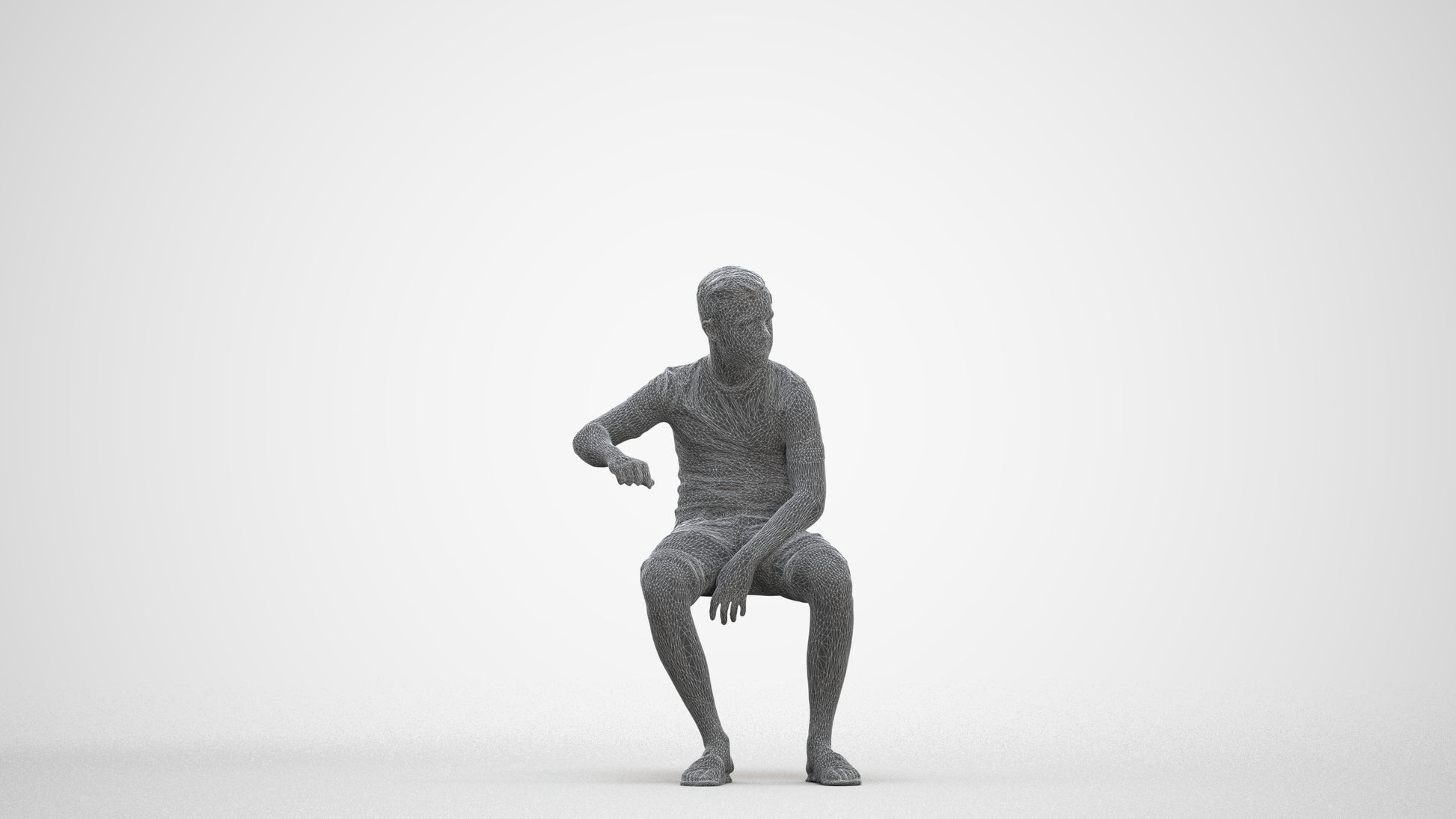 scanned 3D boy casual kids, photogrammetry people for Enscape and V-Ray, three-quarter front view render
