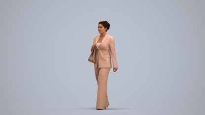 realistic 3D human woman business standing, archviz people FBX OBJ for Blender, standing pose render