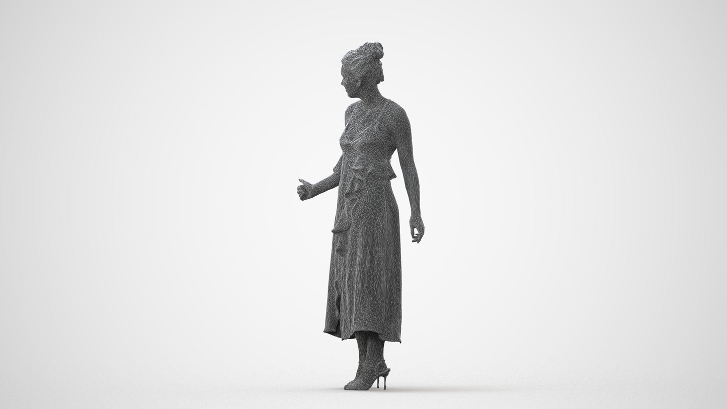 3D people model woman formal door, scanned human for 3ds Max rendering, square thumbnail