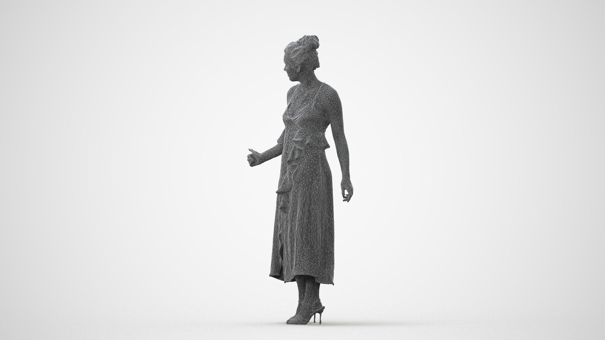 3D people model woman formal door, scanned human for 3ds Max rendering, square thumbnail