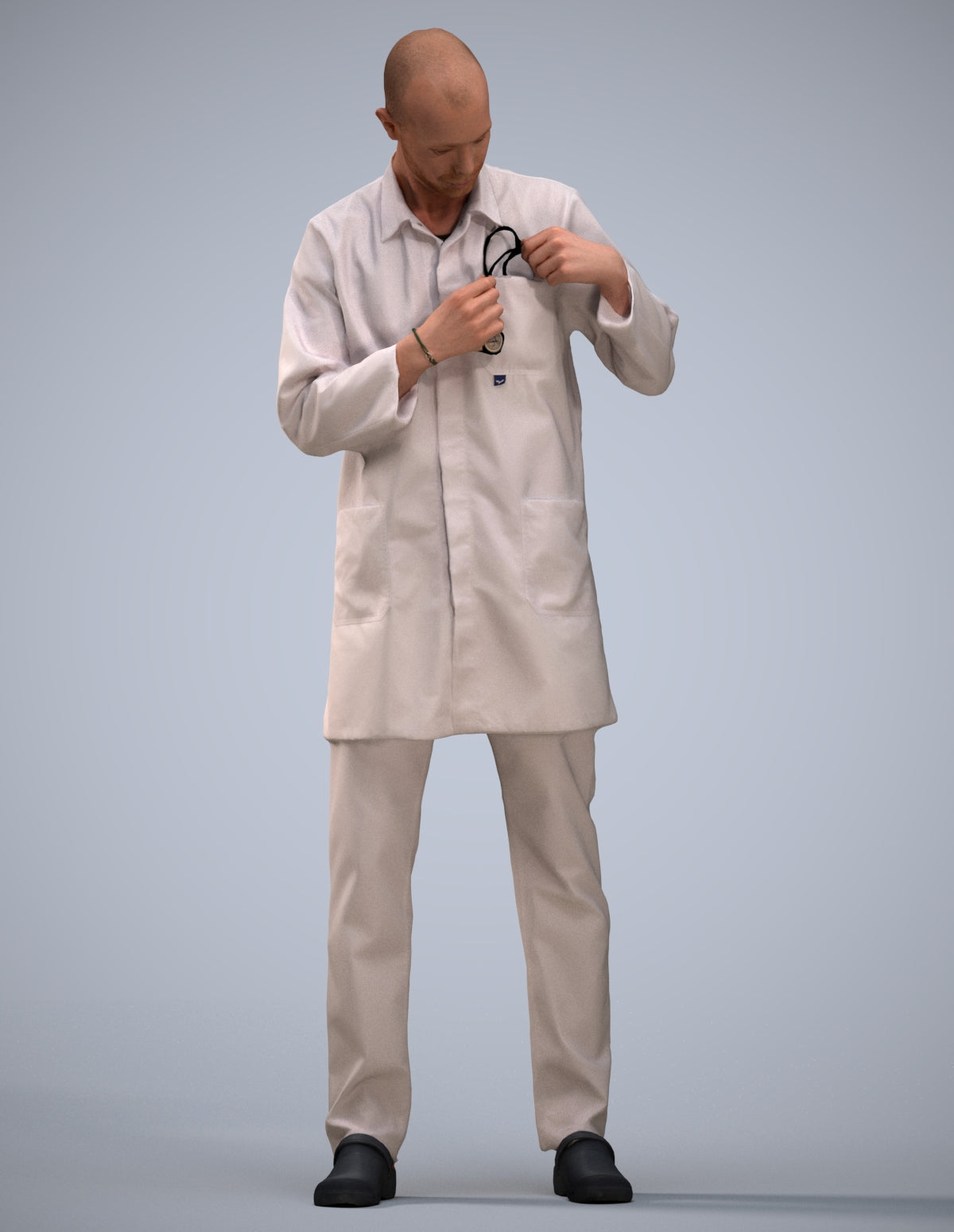 scanned 3D man medical, photogrammetry people for Enscape and V-Ray