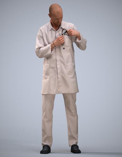 scanned 3D man medical, photogrammetry people for Enscape and V-Ray