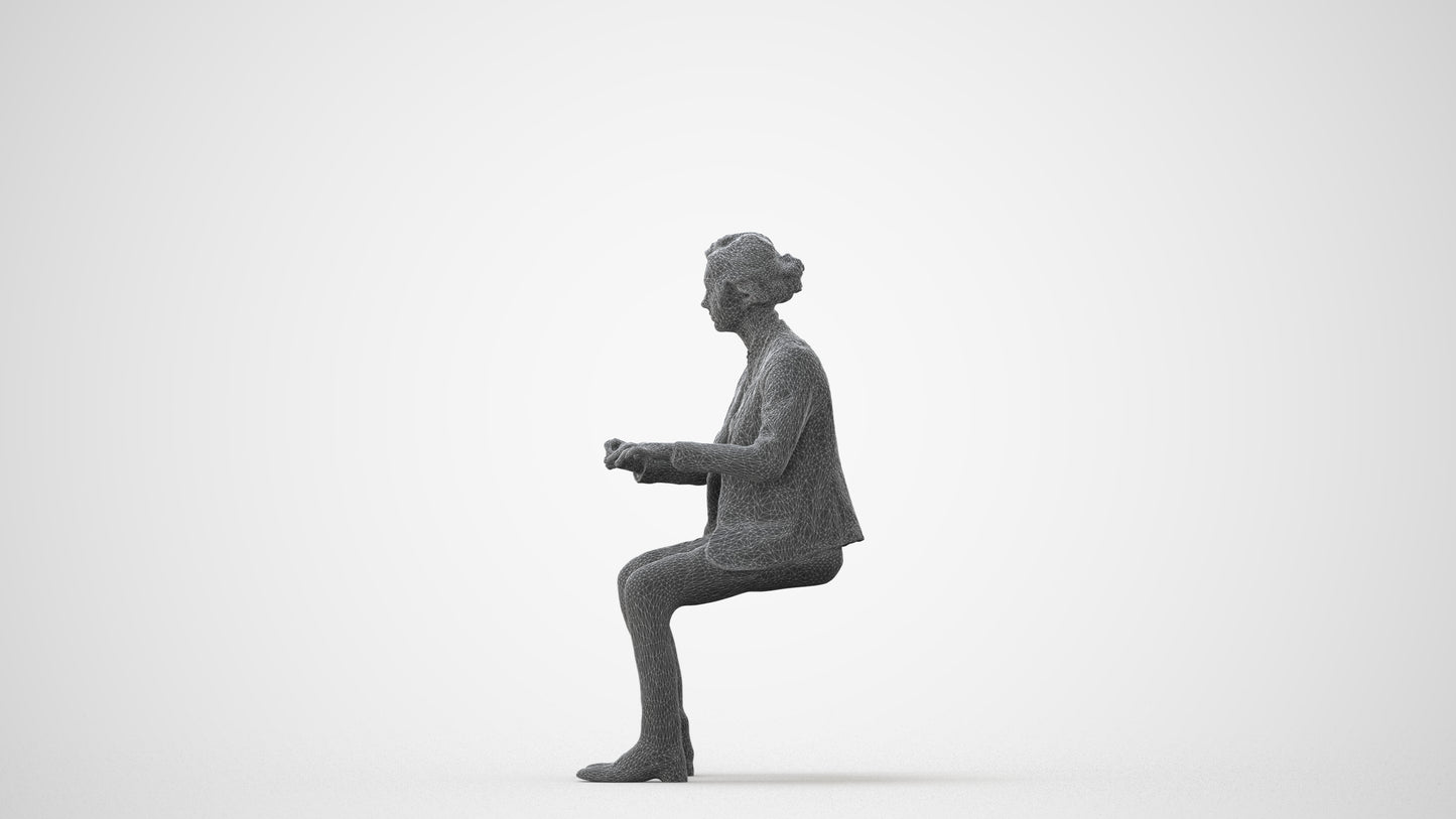 realistic 3D woman business, scanned archviz people for Blender and 3ds Max, square thumbnail