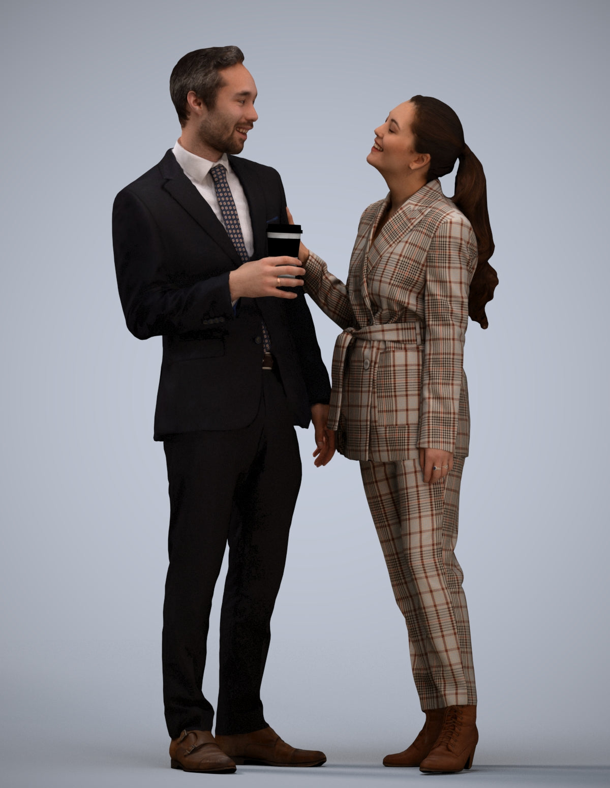 realistic 3D human woman formal business, archviz people FBX OBJ for Blender