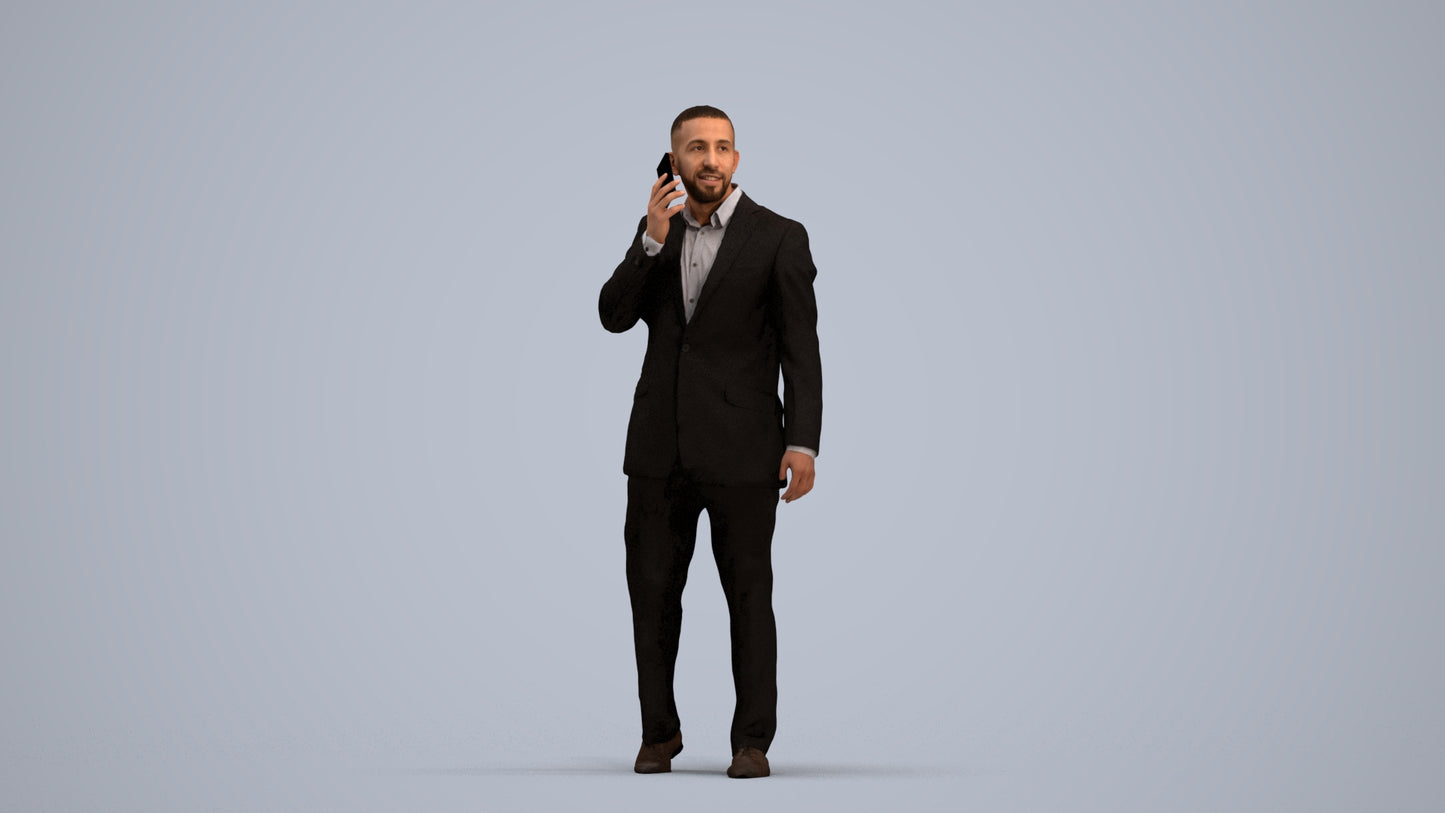 realistic 3D people man business, render-ready for V-Ray and Corona, FBX OBJ, standing pose render
