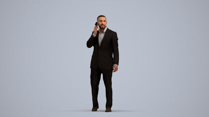 realistic 3D people man business, render-ready for V-Ray and Corona, FBX OBJ, standing pose render