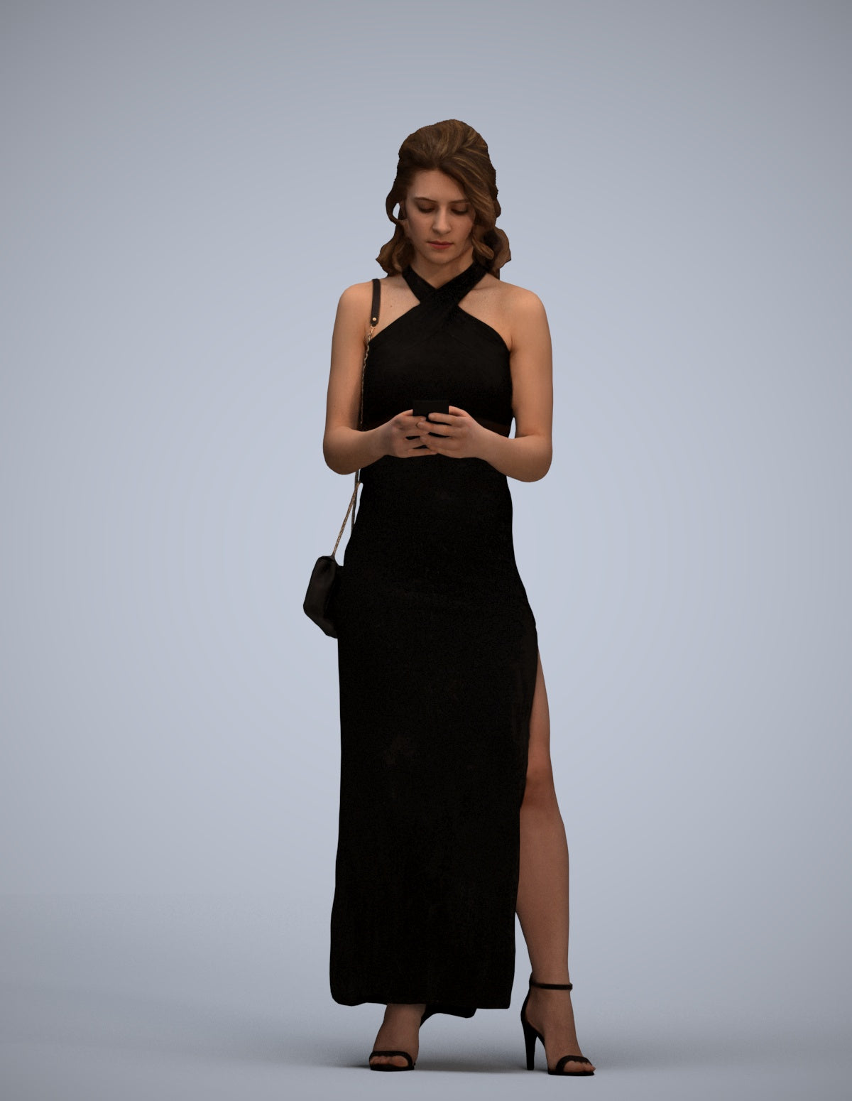 photogrammetry 3D woman formal standing, realistic human model archviz FBX