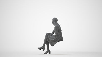 realistic 3D people woman formal sitting, render-ready for V-Ray and Corona, FBX OBJ, square thumbnail