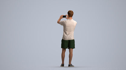 realistic 3D people man casual standing, render-ready for V-Ray and Corona, FBX OBJ, front view render