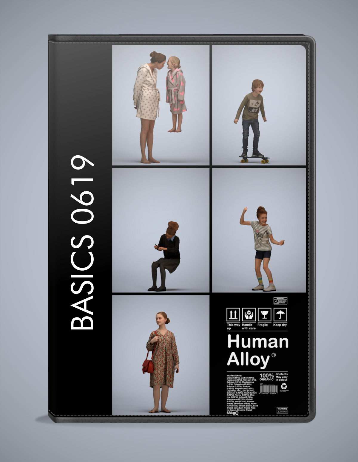 photogrammetry 3D people kids collection, 5 realistic human models archviz FBX