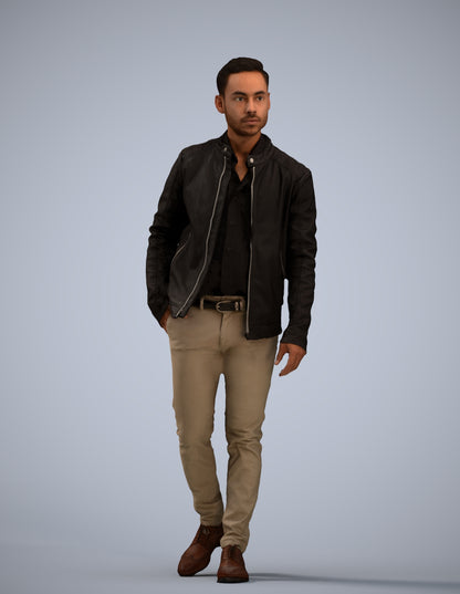 3D scanned man walking business, photorealistic archviz people for Enscape and SketchUp