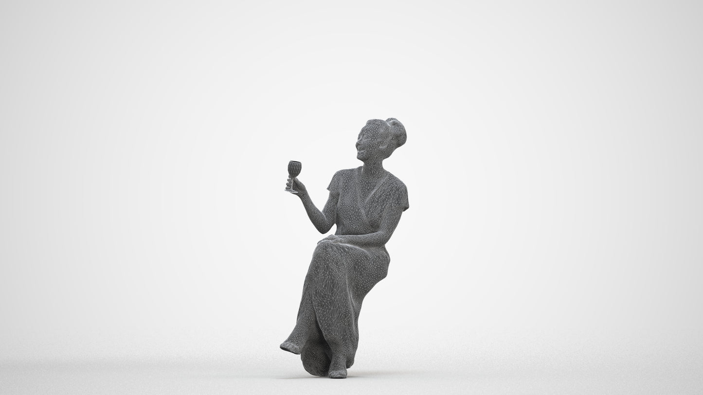 scanned 3D woman formal formalaffairs, photogrammetry people for Enscape and V-Ray, three-quarter front view render