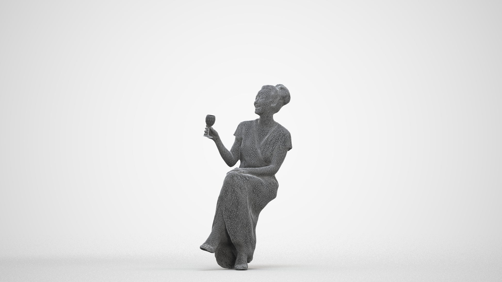 scanned 3D woman formal formalaffairs, photogrammetry people for Enscape and V-Ray, three-quarter front view render