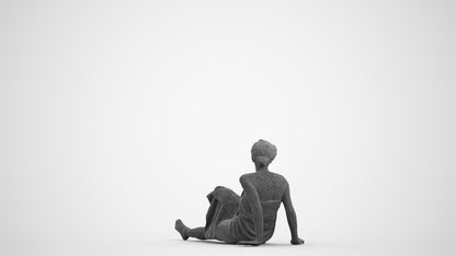 realistic 3D woman bathroom, scanned archviz people for Blender and 3ds Max, wireframe front view